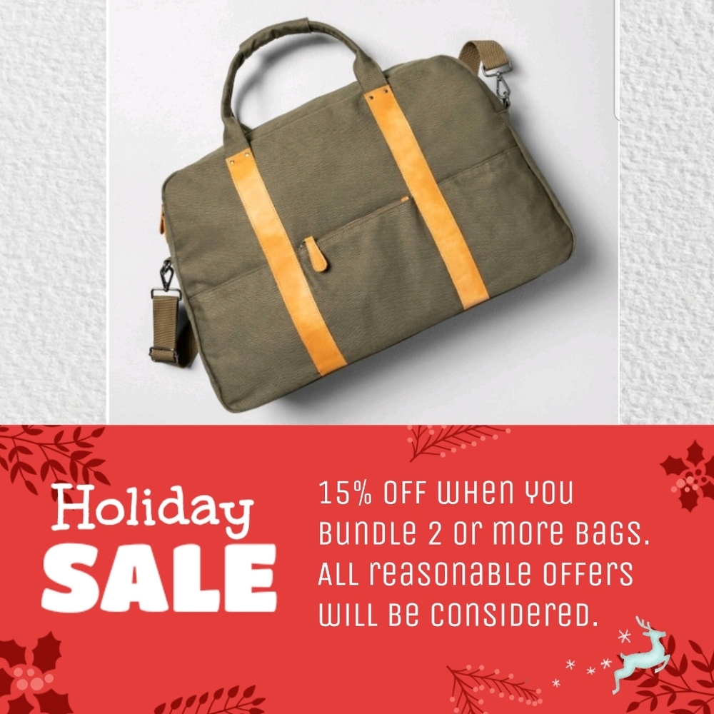 NWT Canvas Weekender Bag by Hearth and Hand - Picture 1 of 6